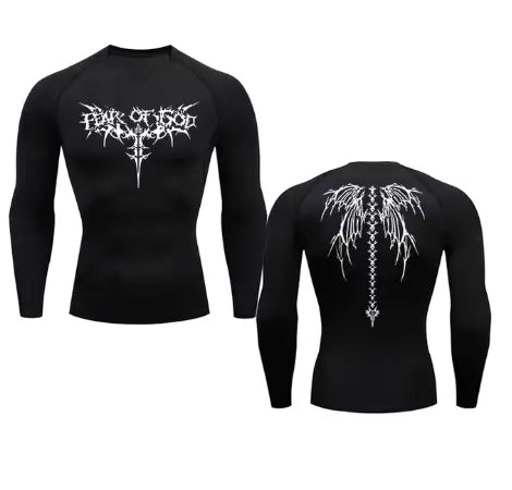 Anime Print Gym Sport Compression long sleeve shirt Veloura