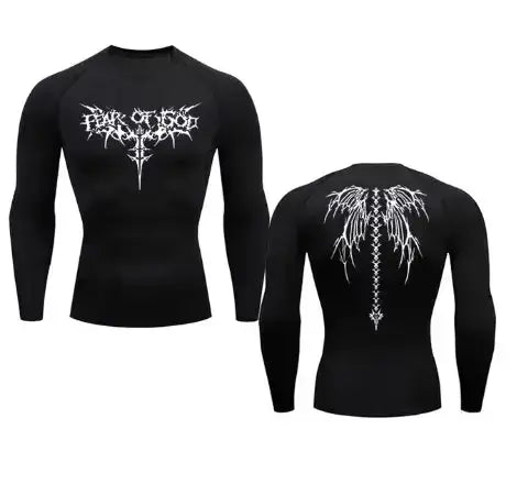 Anime Print Gym Sport Compression long sleeve shirt Veloura