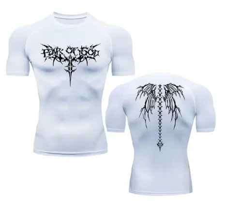 Anime Print Gym Sport Compression long sleeve shirt Veloura