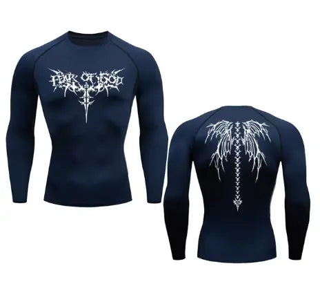 Anime Print Gym Sport Compression long sleeve shirt Veloura