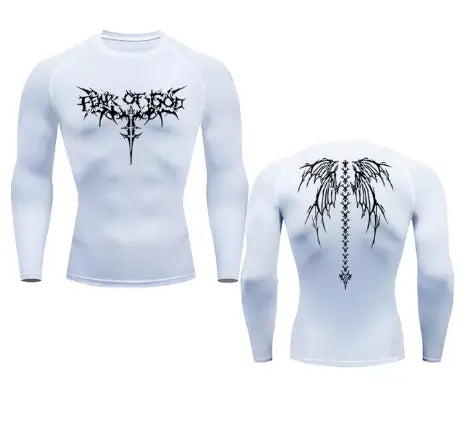 Anime Print Gym Sport Compression long sleeve shirt Veloura